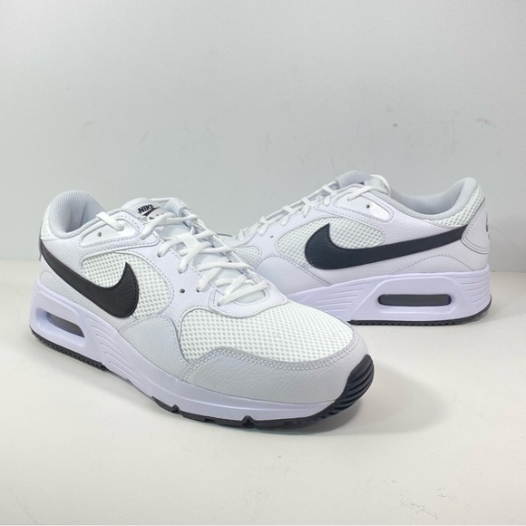 Nike Shoes - Nike Air Max SC Womens 12 White Black Logo CW4554-103 Mens 10.5 Walking Sneakers